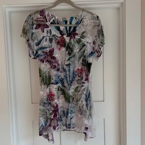 Brittany Black Lacy Floral Print Women's Top